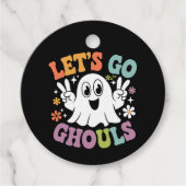 Étiquettes Cadeau Halloween Go Ghouls Ghost Retro Costume (Devant)