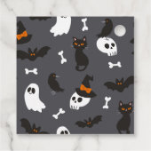 Étiquettes Cadeau Halloween Gray Ghost Merci fête d'anniversaire (Dos)