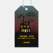 Étiquettes-cadeau Halloween Haunted House Merci (Devant)