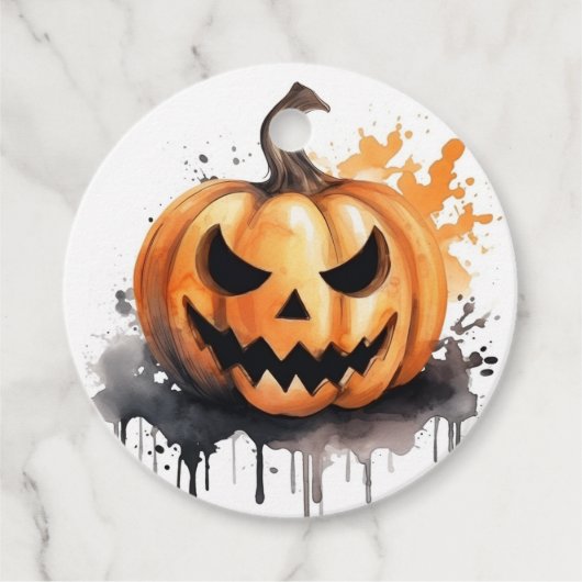 Étiquettes Cadeau Halloween Jack-o-lanterne éffrayante (Devant)