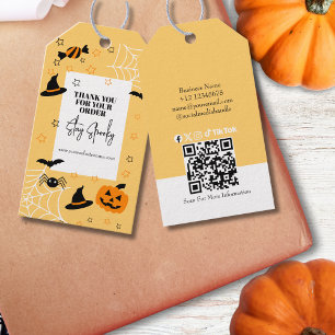 Étiquettes-cadeau Halloween Jaune Jaune Vibrant Moderne Spooktaculai