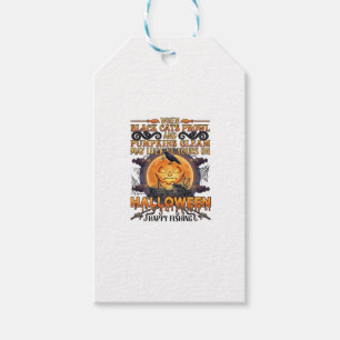 Étiquettes-cadeau Halloween Joyeuse Pêche Chats Noirs Citrouilles Co