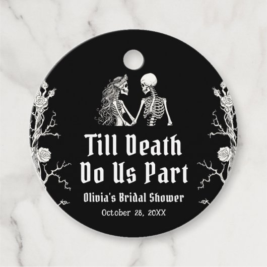 Étiquettes Cadeau Halloween Jusqu'à la mort Faisons-nous partie Fête (Devant)