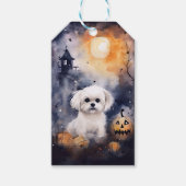 Étiquettes-cadeau Halloween Maltais Avec Peur Citrouille (Devant)