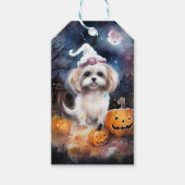 Étiquettes-cadeau Halloween Malti Tzu Avec Peur Citrouille (Devant)