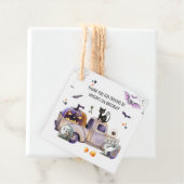 Étiquettes Cadeau Halloween | Merci de fête d'anniversaire au volant (En situation)