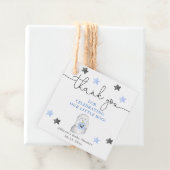 Étiquettes Cadeau Halloween mignon fantôme bleu blanc garçon baby sh (En situation)