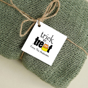 Étiquettes Cadeau Halloween Mignon Friandise ou Farce Drôle Maïs de