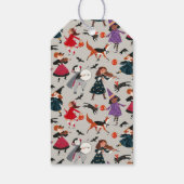 Étiquettes-cadeau Halloween mignon gris et violet Trick and Treat (Dos)