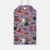 Étiquettes-cadeau Halloween mignon violet Trick et Treat sorcière (Dos)