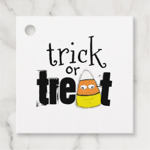 Étiquettes Cadeau Halloween mignonne Trick ou traiter drôle Corne de