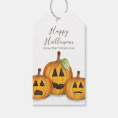 Étiquettes-cadeau Halloween mignons Citrouilles Jack O-lanterns (Devant)