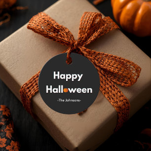 Étiquettes Cadeau Halloween minimaliste moderne - Citrouille personn