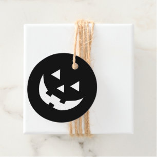 Étiquettes Cadeau Halloween noir blanc Jack-o'-lantern visage citrou