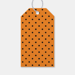 Étiquettes-cadeau Halloween orange et noir pois faveurs