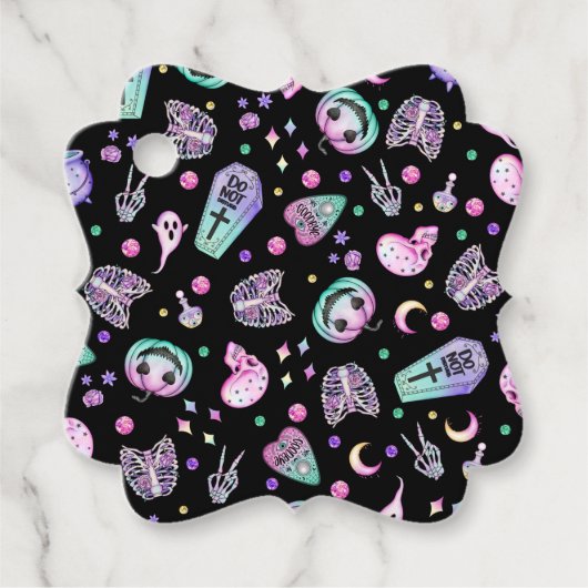 Étiquettes Cadeau Halloween pastel gothique apothecaire et cimetière (Devant)