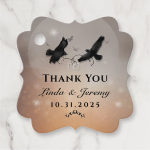 Étiquettes Cadeau Halloween Ravens Mariage Favor Merci