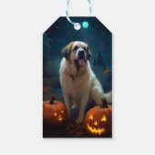 Étiquettes-cadeau Halloween Saint Bernard avec la peur Citrouille (Dos)