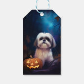 Étiquettes-cadeau Halloween Shih Tzu Avec La Peur Citrouille (Dos)