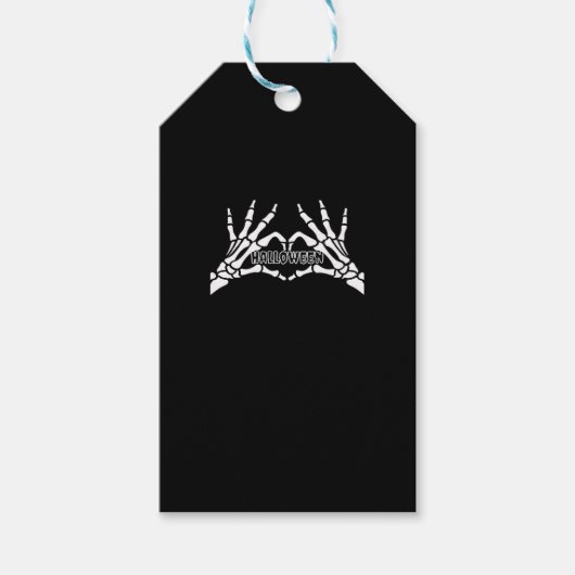 Étiquettes-cadeau Halloween - Skeleton Hands Heart (Devant)