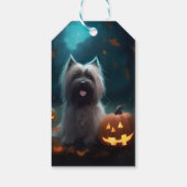 Étiquettes-cadeau Halloween Skye Terrier Avec La Peur Citrouille (Dos)