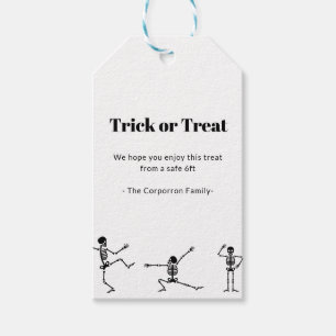 Étiquettes-cadeau Halloween Social Distancing Skeleton Gig