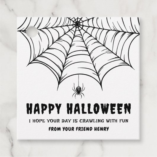 Étiquettes Cadeau Halloween Spiderweb (Devant)