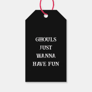 Étiquettes-cadeau Halloween Trois Fantômes Mignons et Gais Noir Blan
