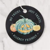 Étiquettes Cadeau Halloween Turquoise Citrouille Allergy Traitements (Devant)