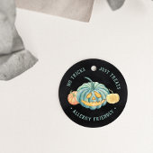Étiquettes Cadeau Halloween Turquoise Citrouille Allergy Traitements