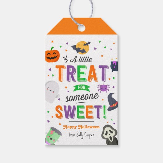 Étiquettes-cadeau Halloween Un petit gâteau pour quelqu'un de sucré (Devant)