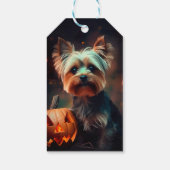 Étiquettes-cadeau Halloween Yorkshire Terrier Avec La Peur Citrouill (Dos)