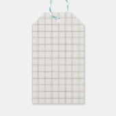 Étiquettes-cadeau Hand Drawn Green Bow Gingham Neutral Baby Shower (Dos)