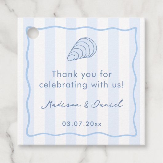 Étiquettes Cadeau Hand Drawn Oyster Roast Couples Bridal Shower (Devant)