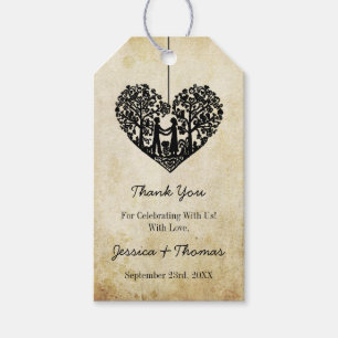 Étiquettes-cadeau Hanging Heart Tree Vintage Wedding Collection