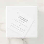 Étiquettes Cadeau Hangtag Certificat d'authenticité (En situation)