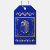 Étiquettes-cadeau Hanoukka Art déco Dreidel Design (Devant)