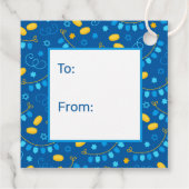 Étiquettes Cadeau Hanoukka Dreidels à partir (Dos)