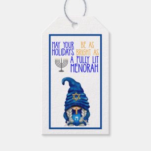 Étiquettes-cadeau Hanoukka Gnomes