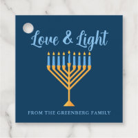 Hanoukka Love & Light Custom Menorah Blue Party