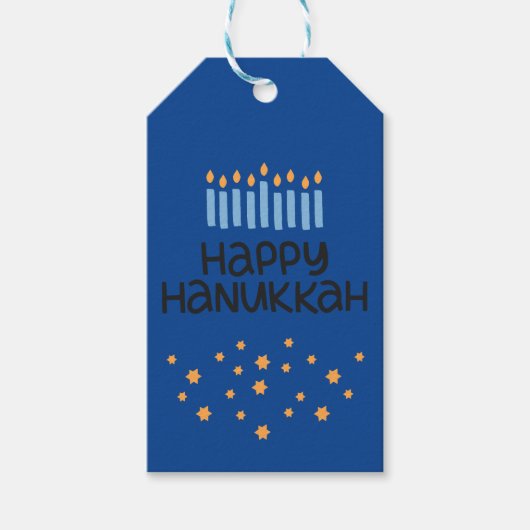 Étiquettes-cadeau Hanoukka Menorah pour le plaisir (Devant)