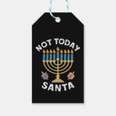 Étiquettes-cadeau Hanoukka pas aujourd'hui Père Noël juif Chanoukah (Dos)
