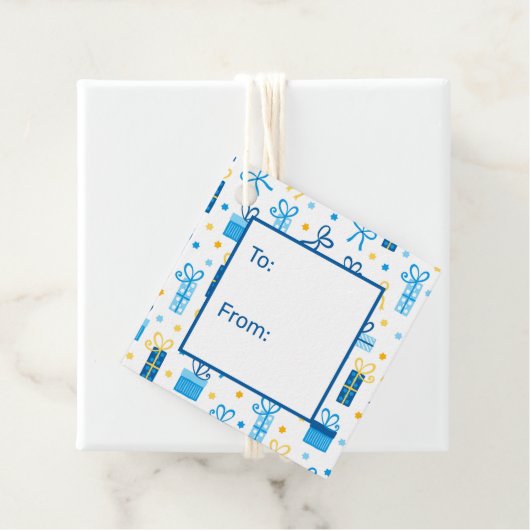 Étiquettes Cadeau Hanoukka présente à partir de (En situation)