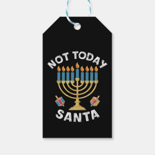 Étiquettes-cadeau Hanukkah Pas aujourd'hui Père Noël juif Chanukah
