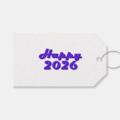 Étiquettes-cadeau Happy 2026 (Devant (Horizontal))
