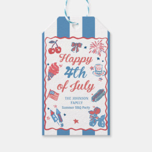 Étiquettes-cadeau Happy 4 juillet Fireworks BBBQ Party Tags cadeaux