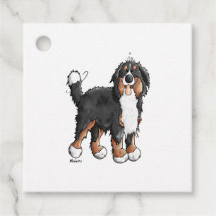 Étiquettes Cadeau Happy Bernese Mountain Dog - Comic - Chiens - Cart