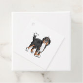 Étiquettes Cadeau Happy Bernese Mountain Dog - Comic - Chiens - Cart (En situation)