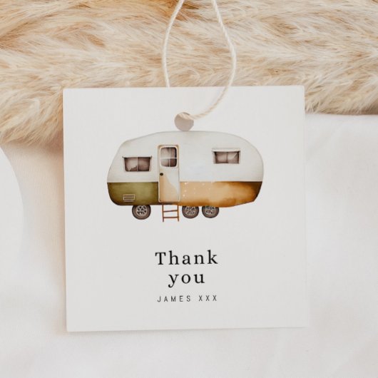 Étiquettes Cadeau Happy Camper Merci