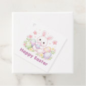 Étiquettes Cadeau Happy Easter Spring Design - Cute Easter Bunny  (En situation)